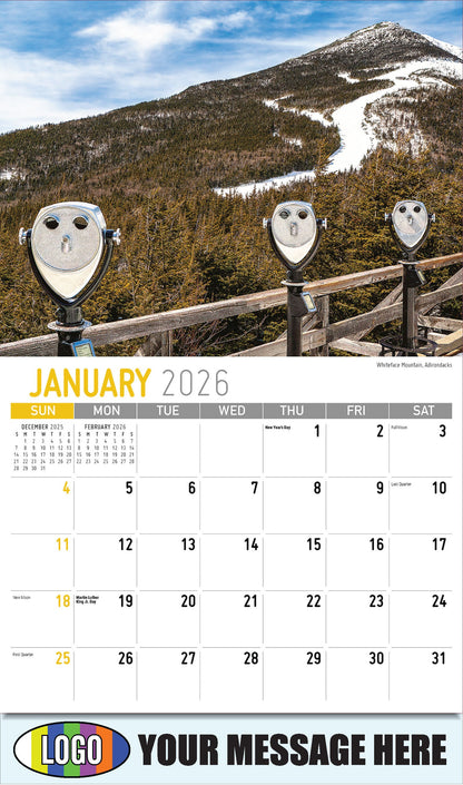 2026 Business Promotional Calendar - Scenes of New York - Whiteface Mountain, Adirondacks - January