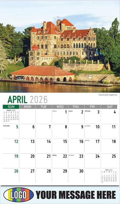 2026 Business Advertising Calendar - Scenes of New York - Thousand Islands, Chippewa Bay - April