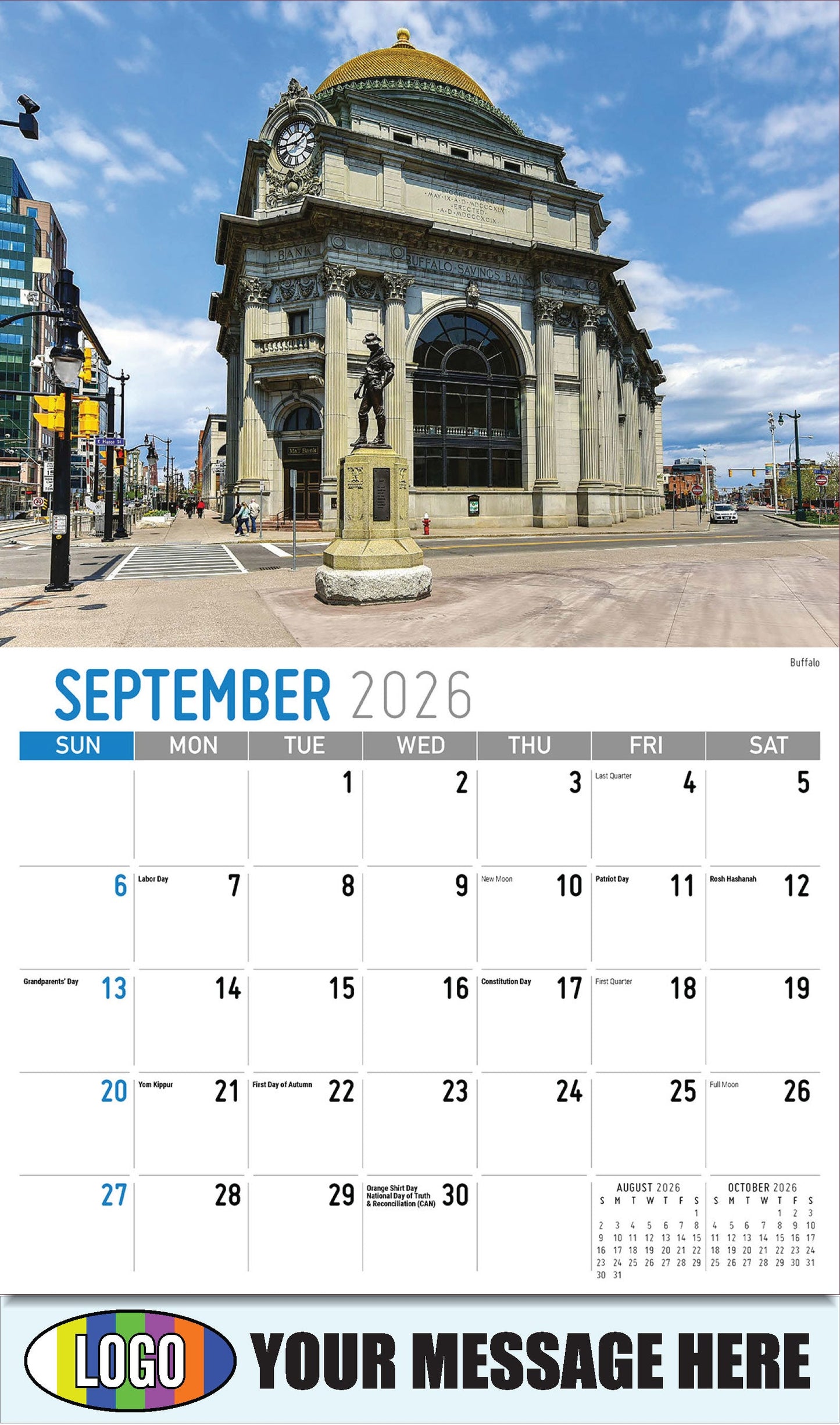 2026 Business Promotion Calendar - Scenes of New York - Buffalo - September