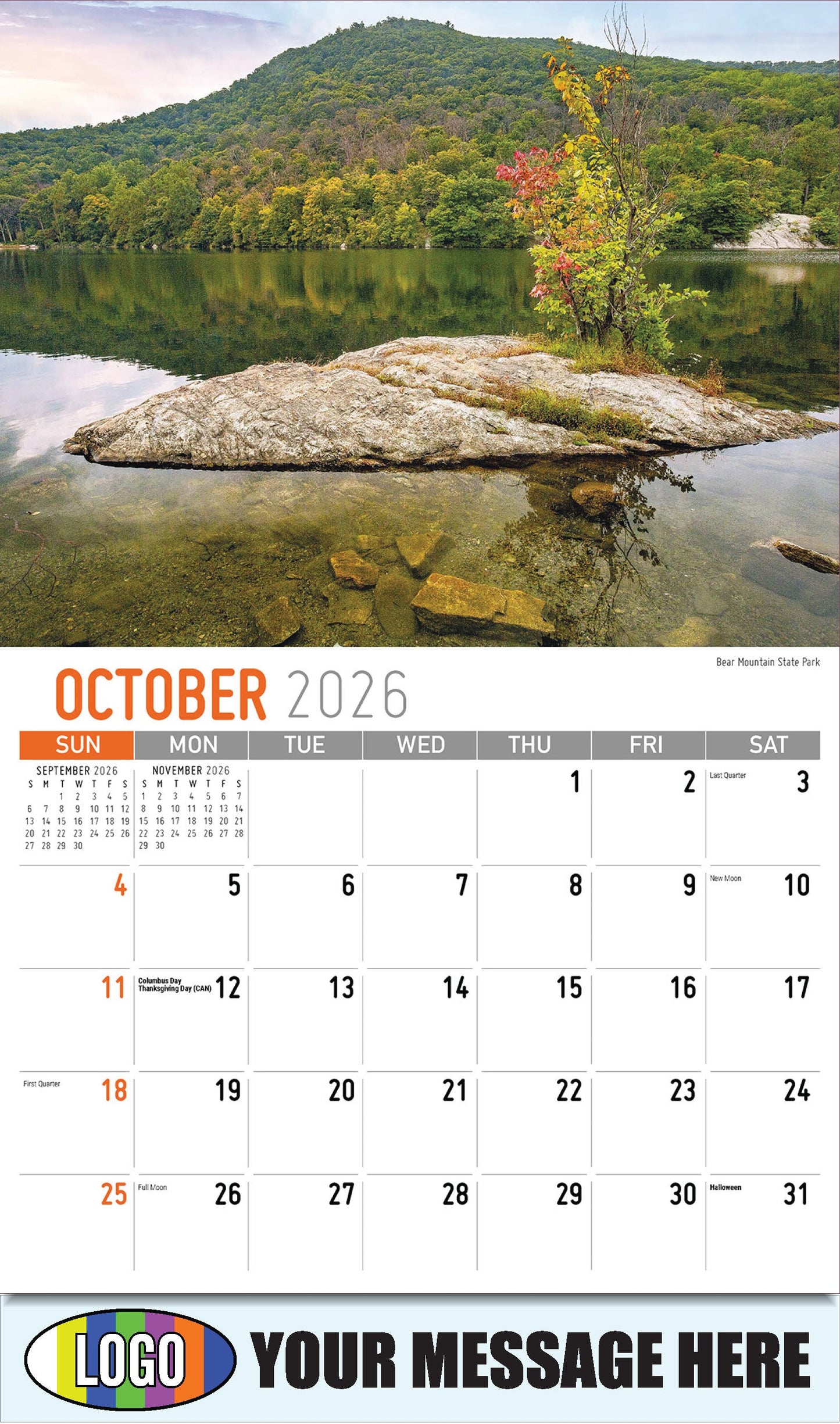2026 Business Promotion Calendar - Scenes of New York - Bear Mountain State Park - October