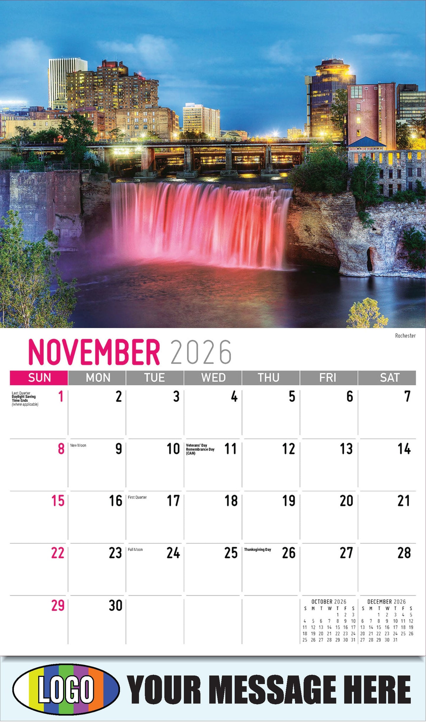 2026 Business Promotion Calendar - Scenes of New York - Rochester - November
