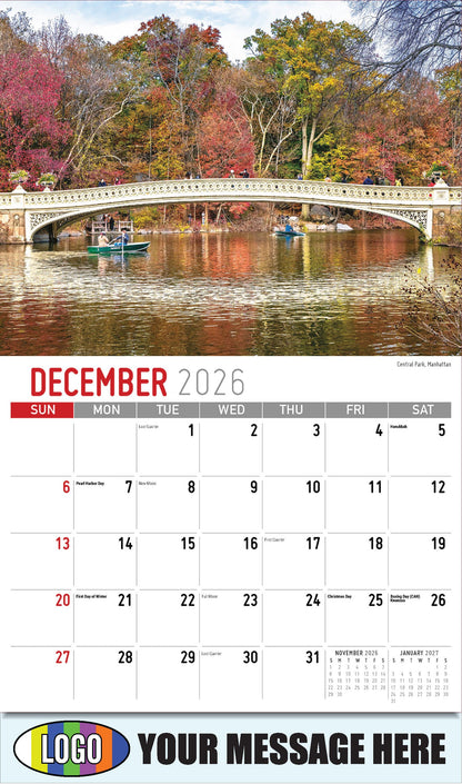 2026 Business Promotion Calendar - Scenes of New York - Central Park, Manhattan - December