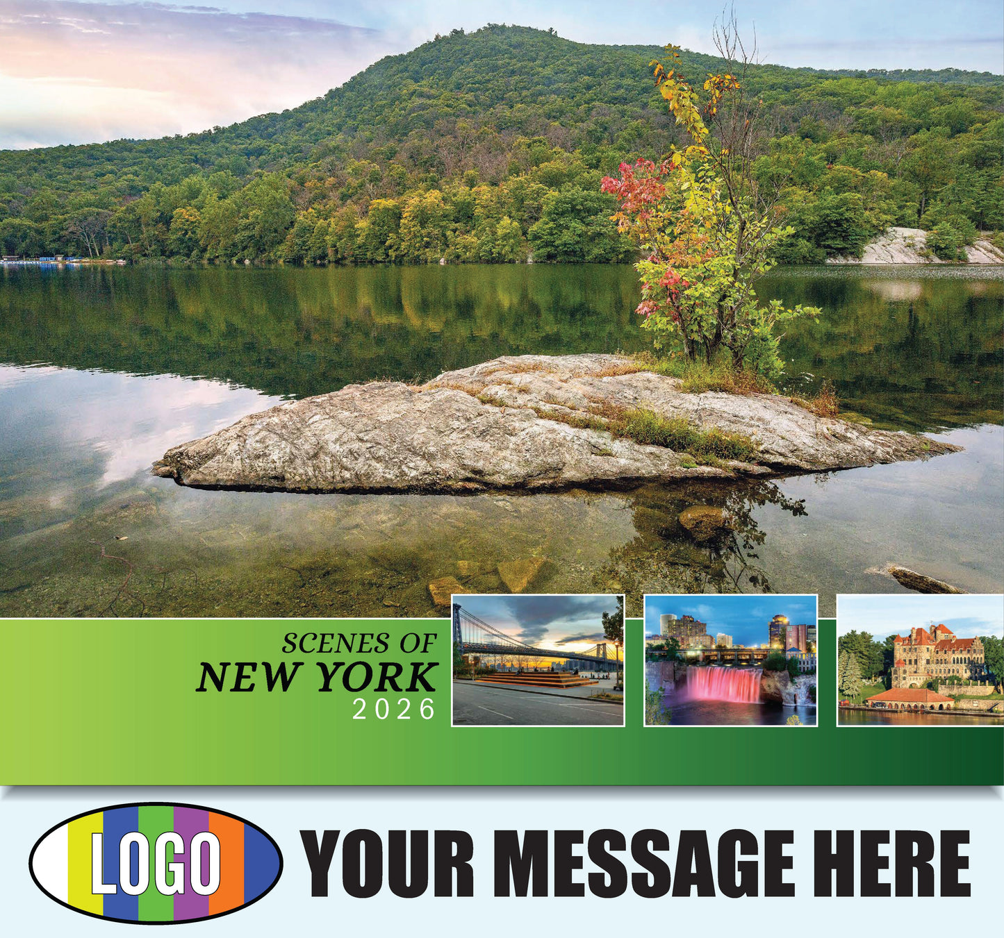 2026 Business Promotion Calendar - Scenes of New York - Printed with your Logo, Name and message