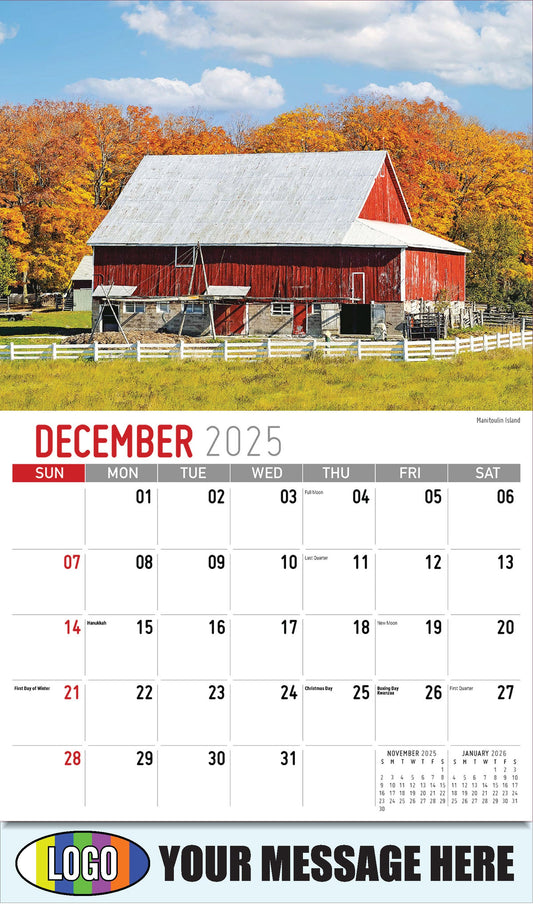 2026 Business Promotional Calendar - Scenes of Ontario - Manitoulin Island - December_a