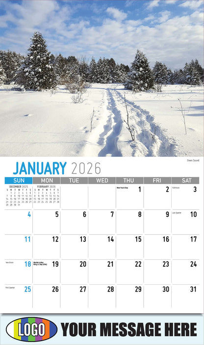 2026 Business Promotional Calendar - Scenes of Ontario - Owen Sound - January