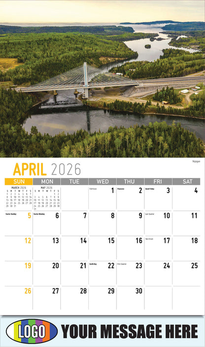 2026 Business Advertising Calendar - Scenes of Ontario - Nipigon - April