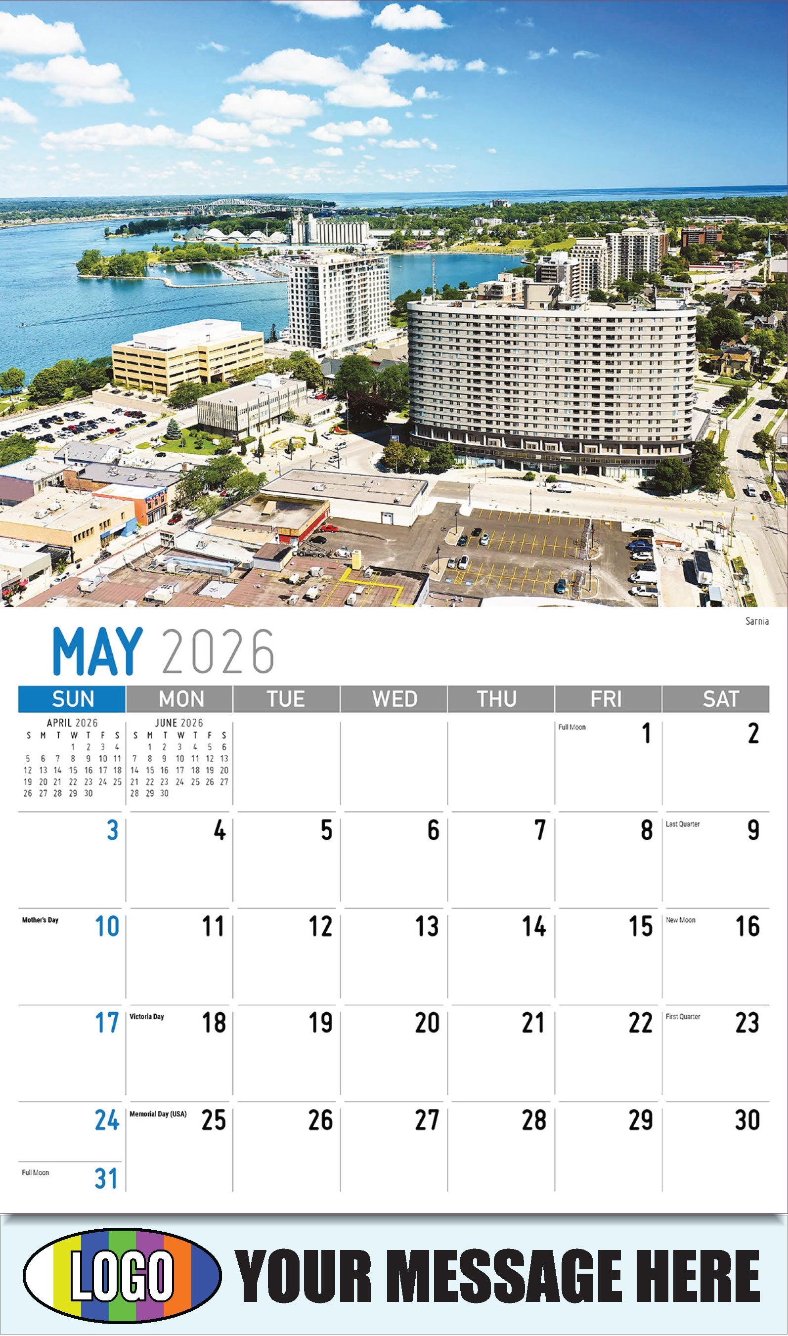 2026 Business Advertising Calendar - Scenes of Ontario - Sarnia - May