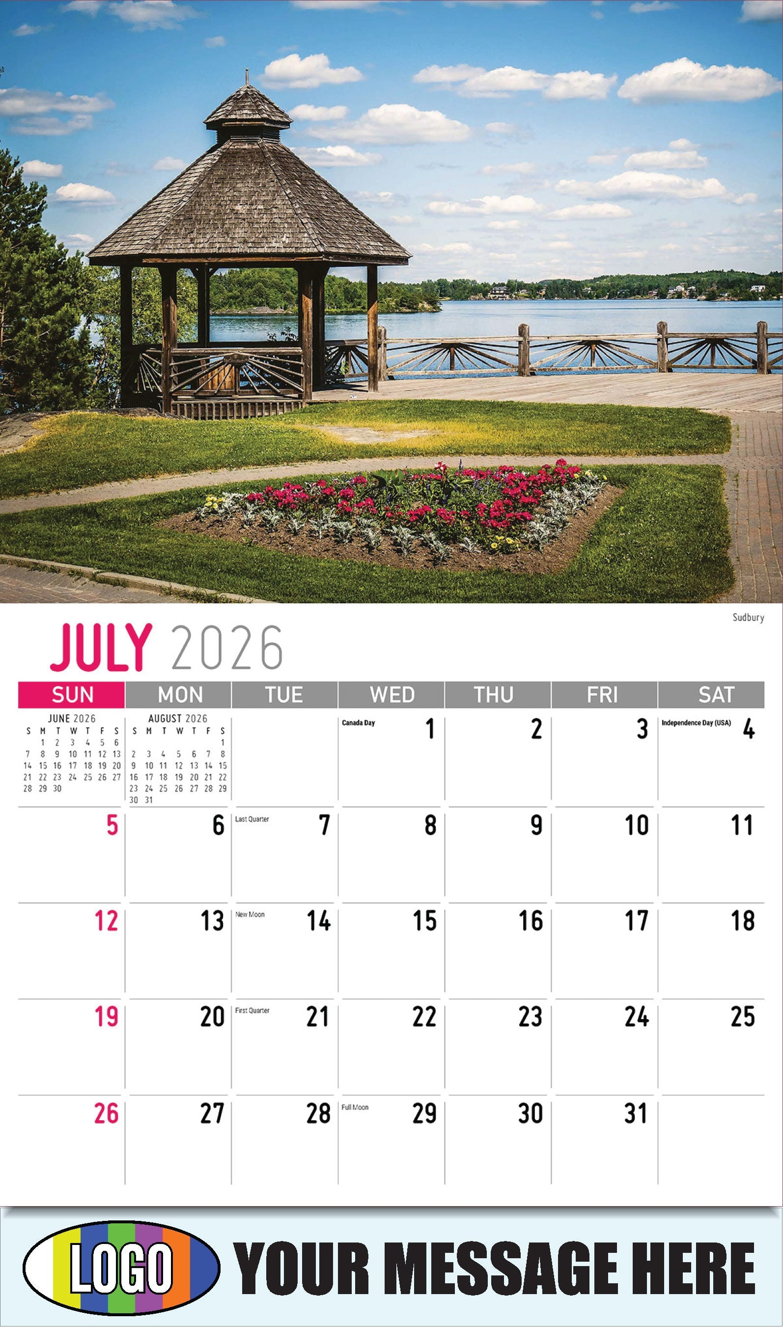 2026 Business Promo Calendar - Scenes of Ontario - Sudbury - July