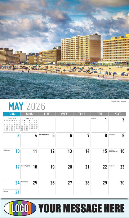 2026 Business Advertising Calendar - Scenes of Southeast USA - 
Virginia Beach, Virginia - May