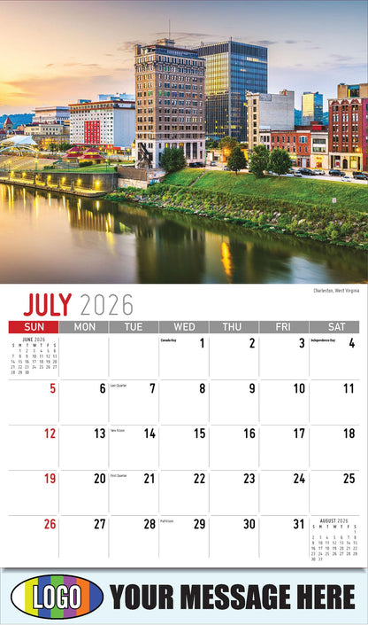 2026 Business Promo Calendar - Scenes of Southeast USA - Charleston, West Virginia - July