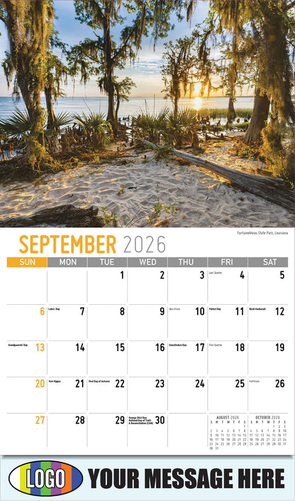 2026 Business Promo Calendar - Scenes of Southeast USA - Fontainebleau State Park, Louisiana - September