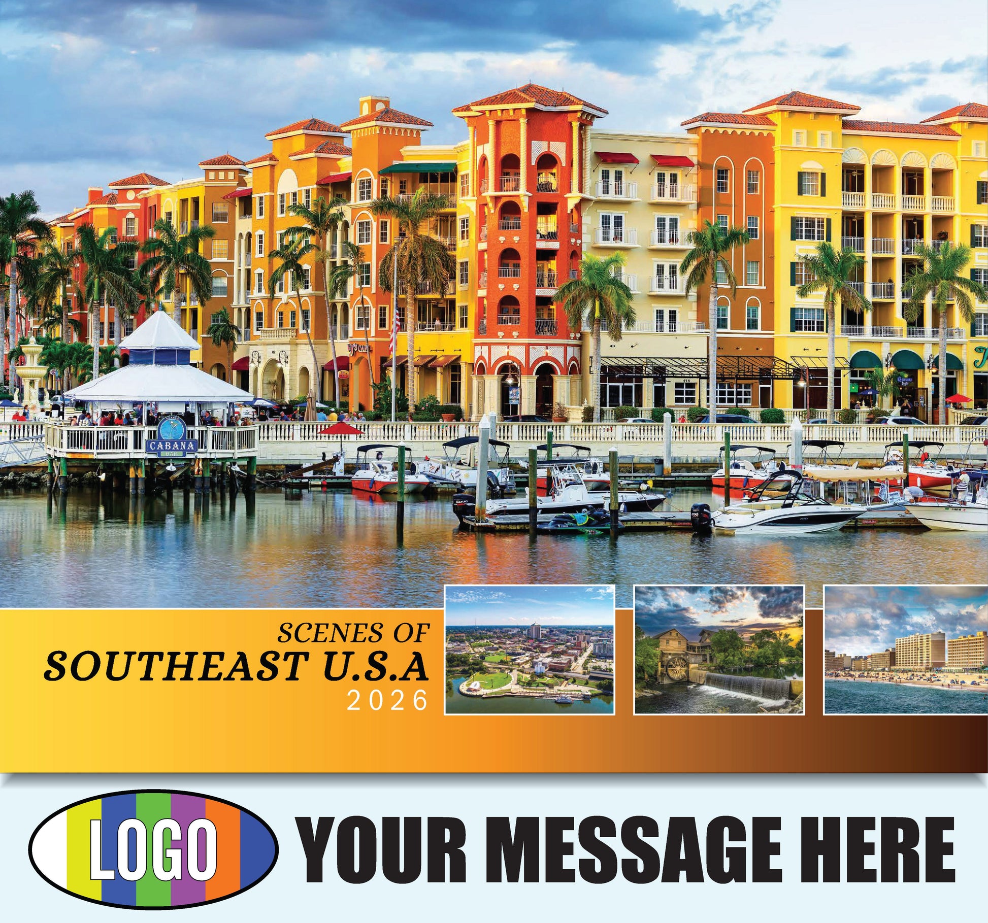 2026 Business Promo Calendar - Scenes of Southeast USA - Printed with your Logo, Name and message
