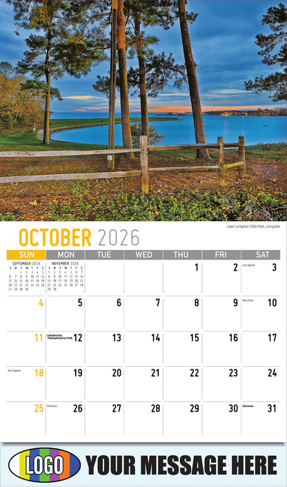 2026 Business Promotion Calendar - Scenes of Texas - Lake Livingston State Park, Livingston - October