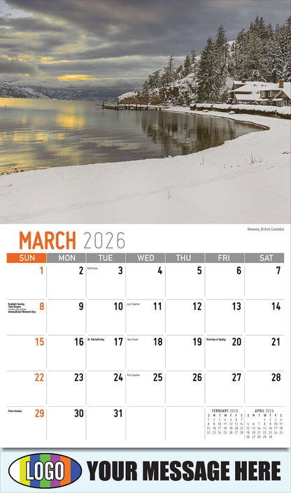 2026 Business Promotional Calendar - Scenes of Western Canada - Kelowna, British Columbia - March
