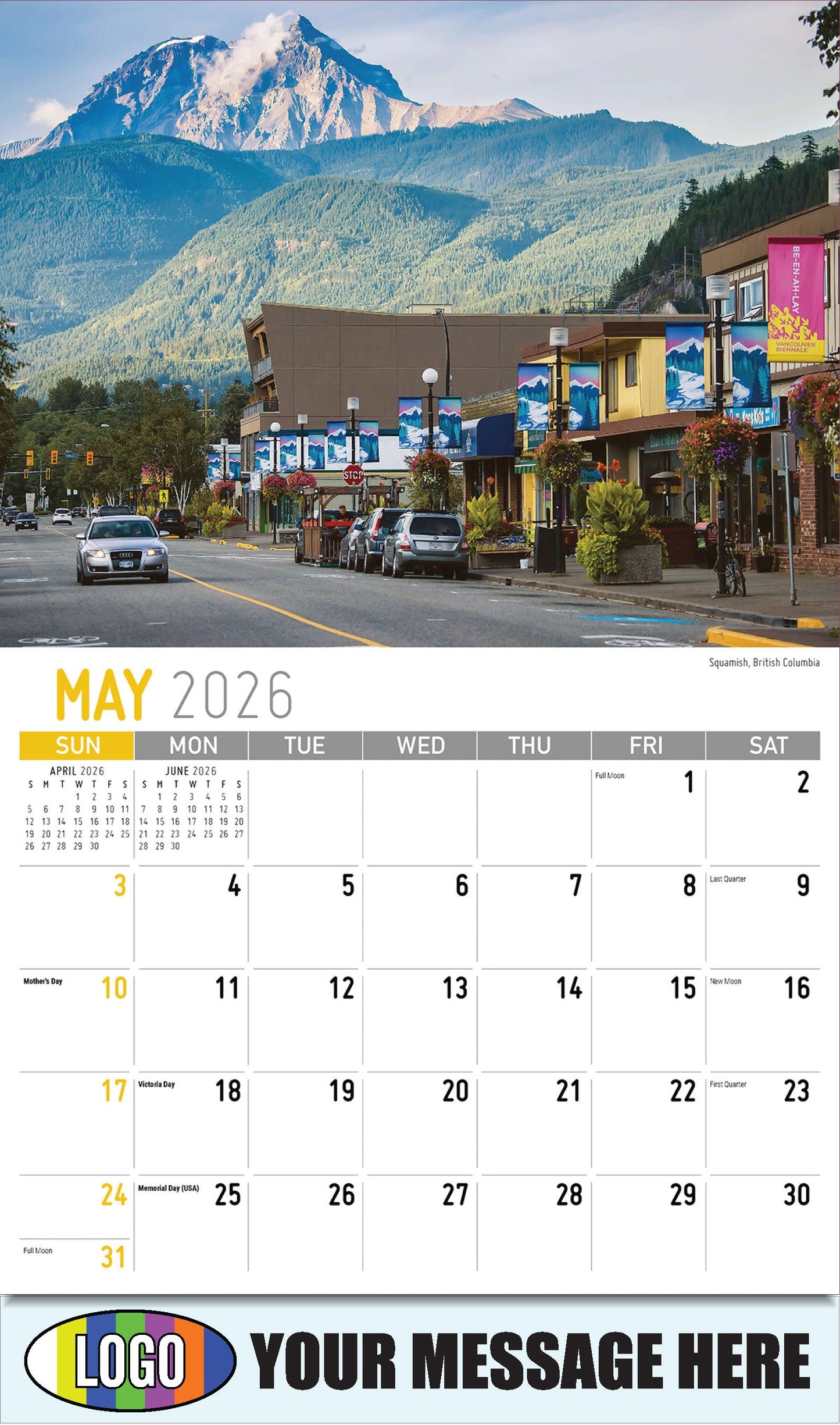 2026 Business Advertising Calendar - Scenes of Western Canada - Squamish, British Columbia - May