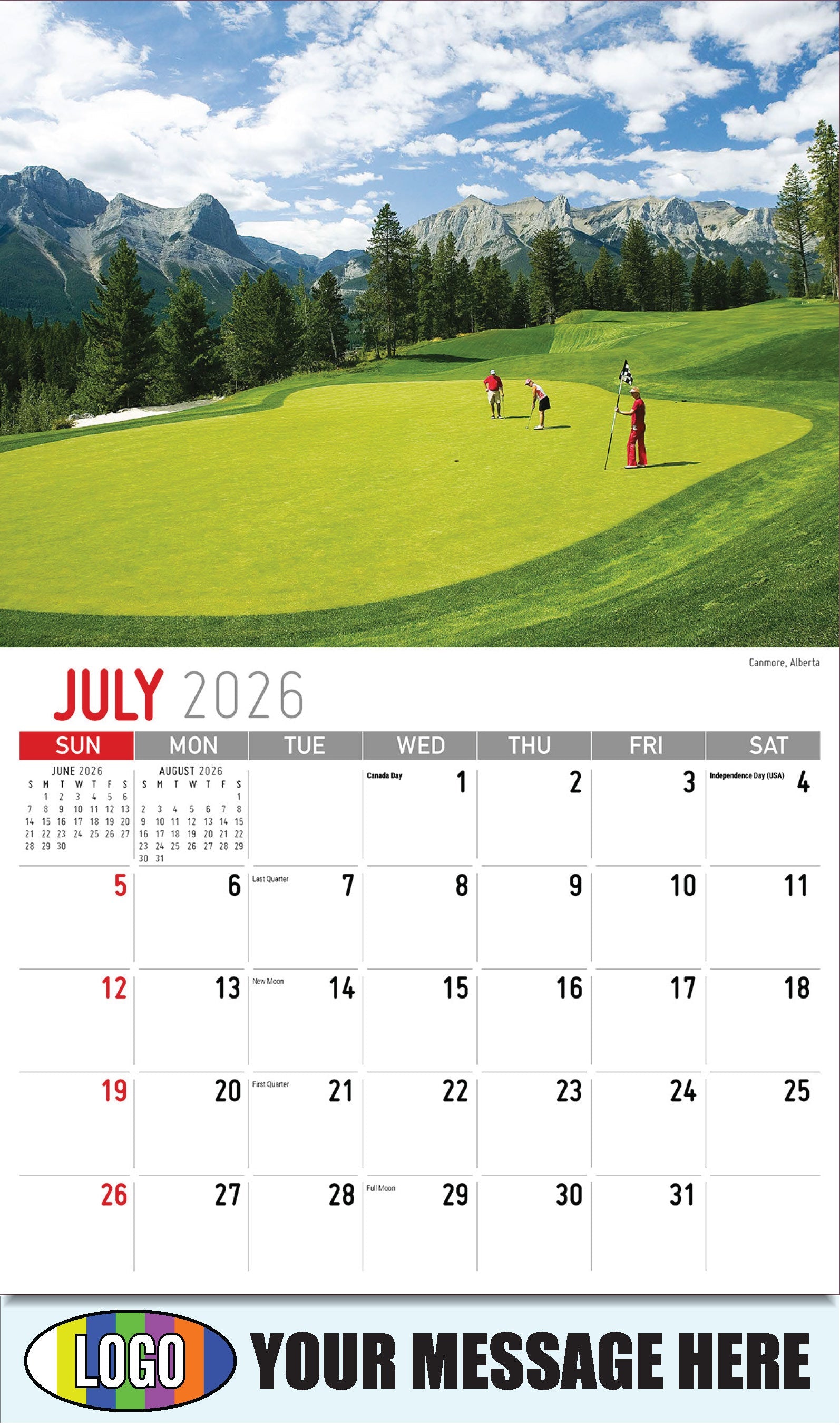 2026 Business Promo Calendar - Scenes of Western Canada - Canmore, Alberta - July