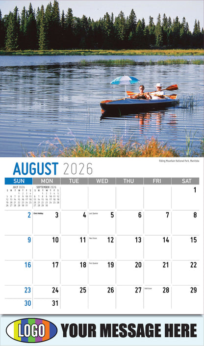 2026 Business Promo Calendar - Scenes of Western Canada - Riding Mountain National Park, Manitoba - August