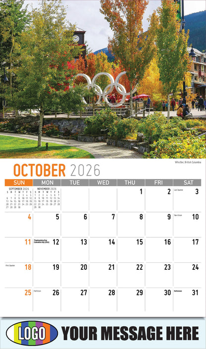 2026 Business Promotion Calendar - Scenes of Western Canada - Whistler, British Columbia - October