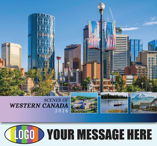 2026 Business Promotional Calendar - Scenes of Western Canada - Printed with your Logo, Name and message