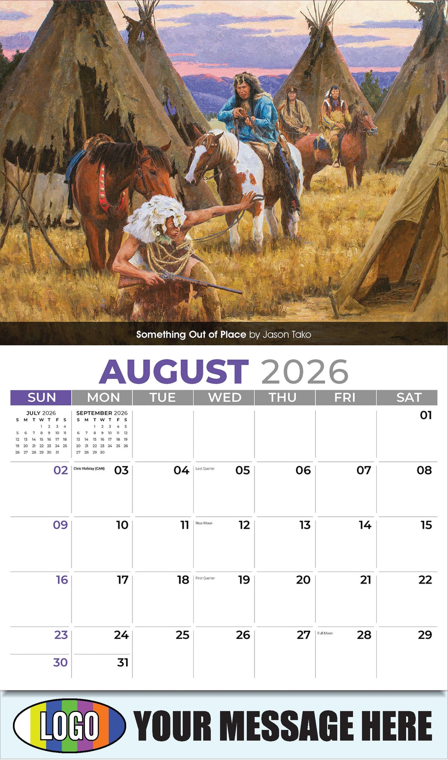 2026 Business Promo Calendar - Spirit of the West - August - Something Out of Place by Jason Tako