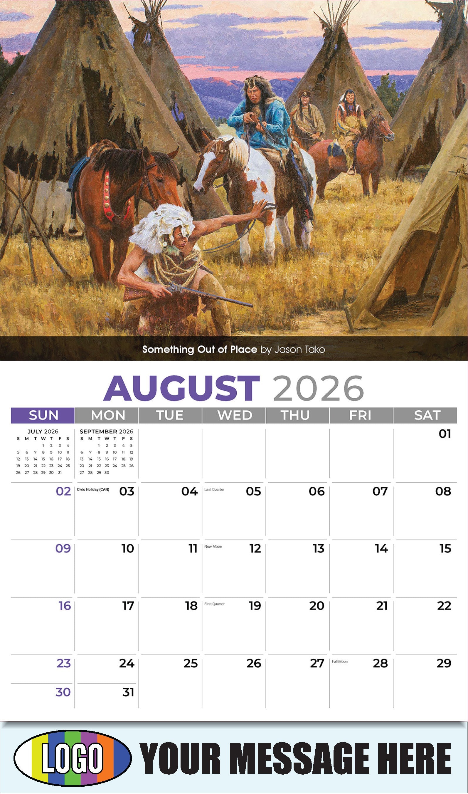 2026 Business Promo Calendar - Spirit of the West - August - Something Out of Place by Jason Tako