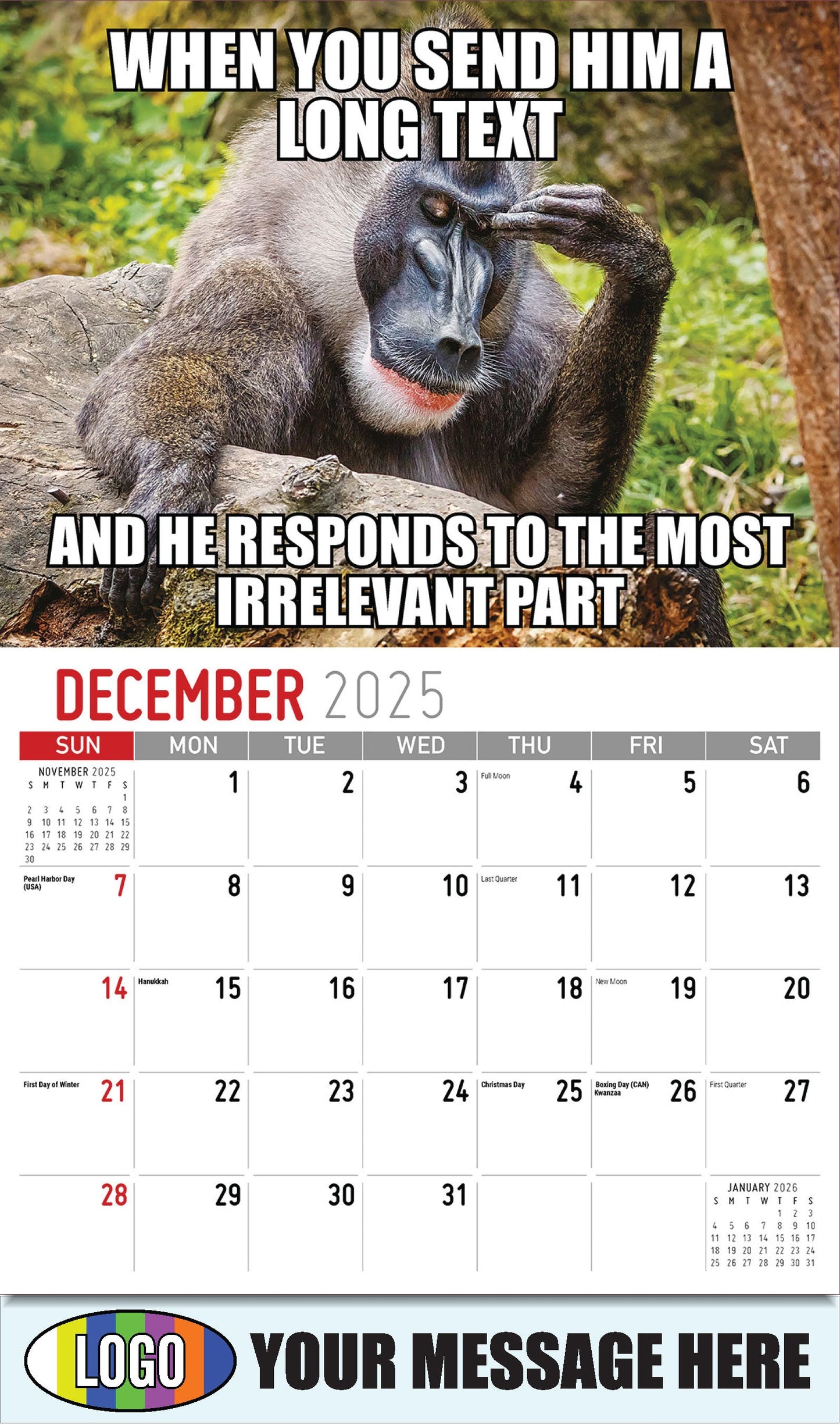 2026  Business Promotional Calendar - The Memeing of Life - December_a