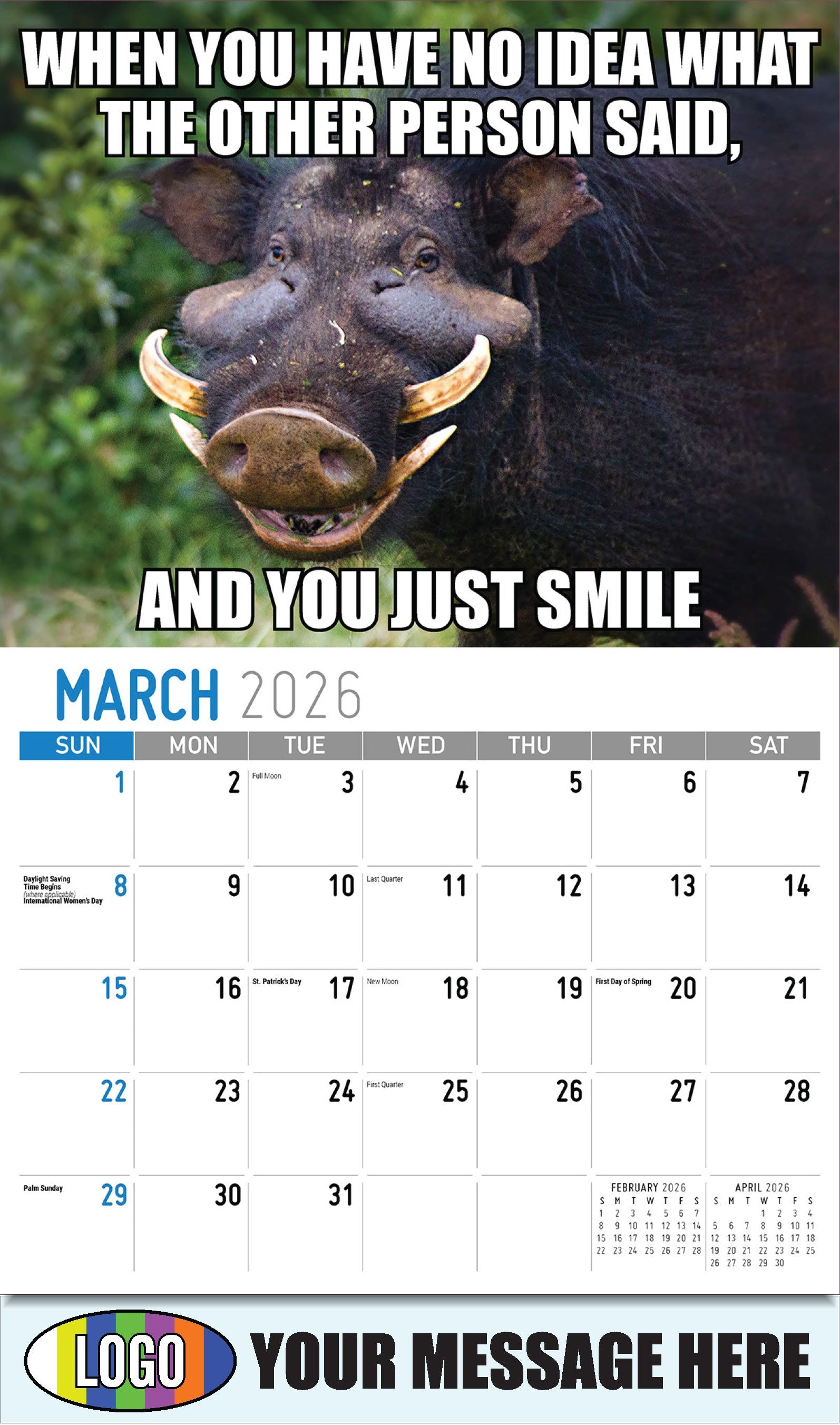 2026  Business Promotional Calendar - The Memeing of Life - March