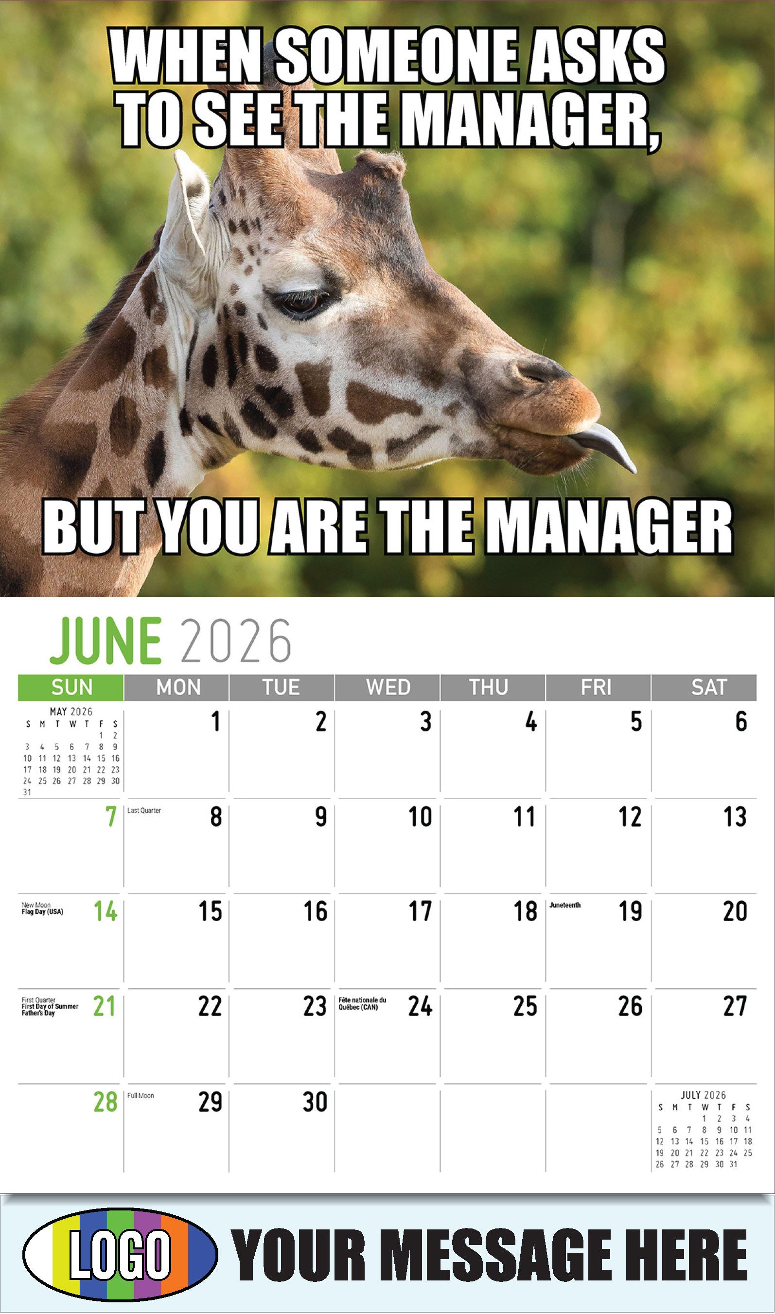 2026  Business Advertising Calendar - The Memeing of Life - June