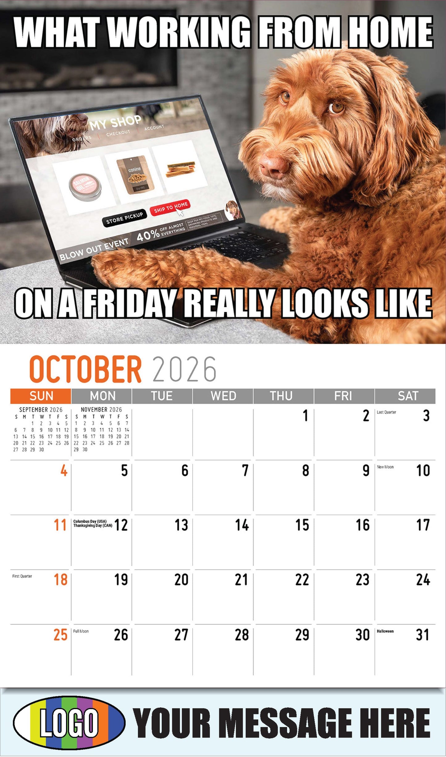 2026  Business Promotion Calendar - The Memeing of Life - October