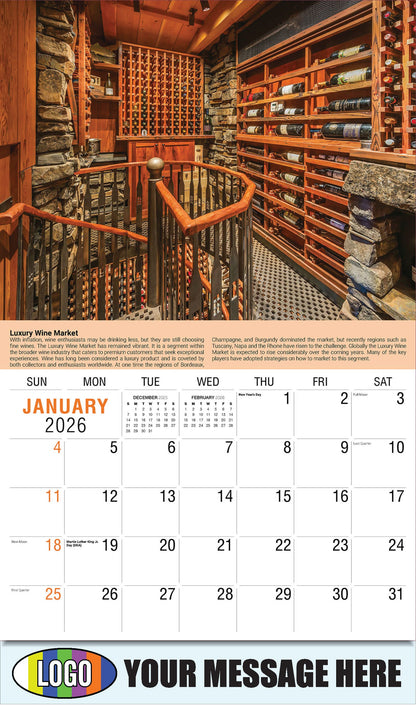 2026 Business Promotional Calendar - Vintages: Wine Tips - Luxury Wine Market  - January