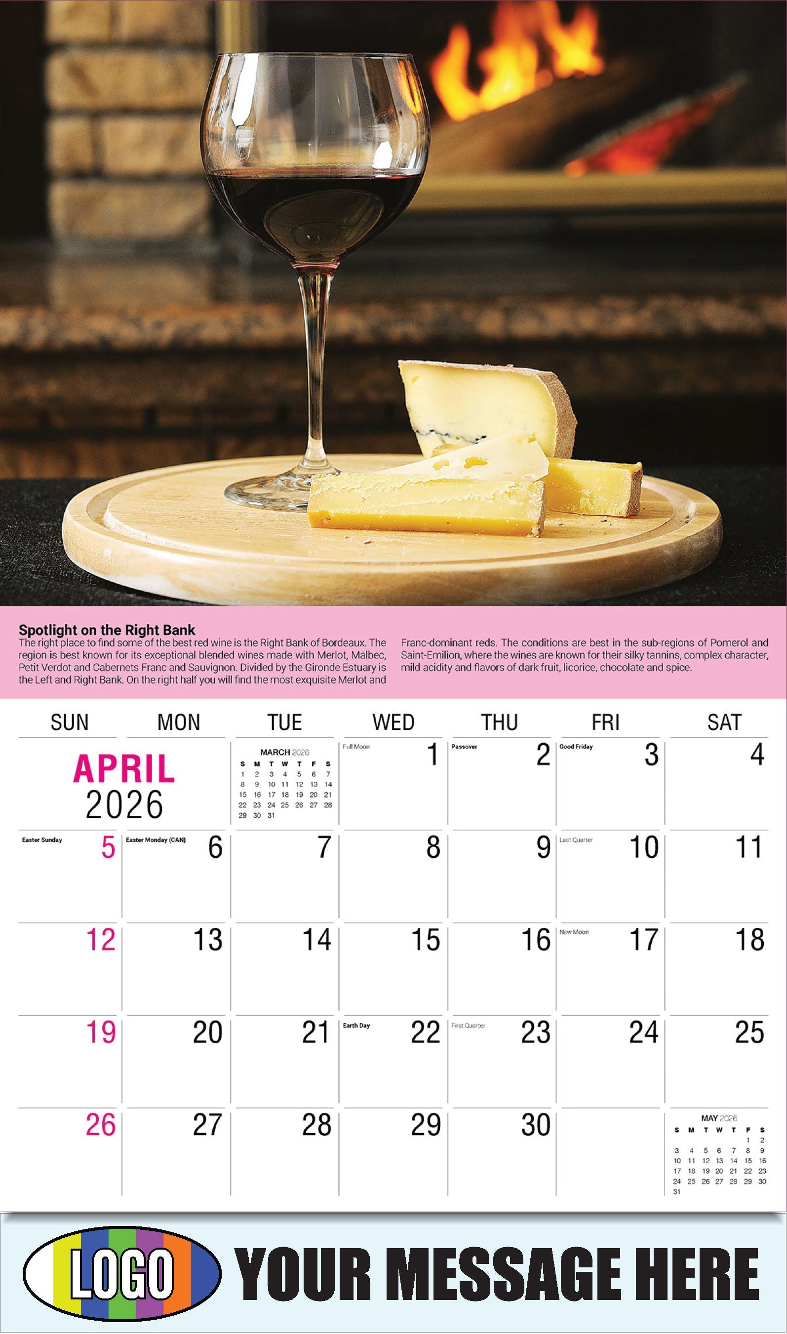 2026 Business Promotional Calendar - Vintages: Wine Tips - Spotlight on the Right Bank - April
