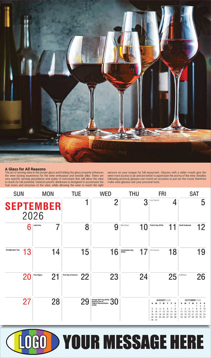 2026 Business Promo Calendar - Vintages: Wine Tips - A Glass for All Reasons  - September