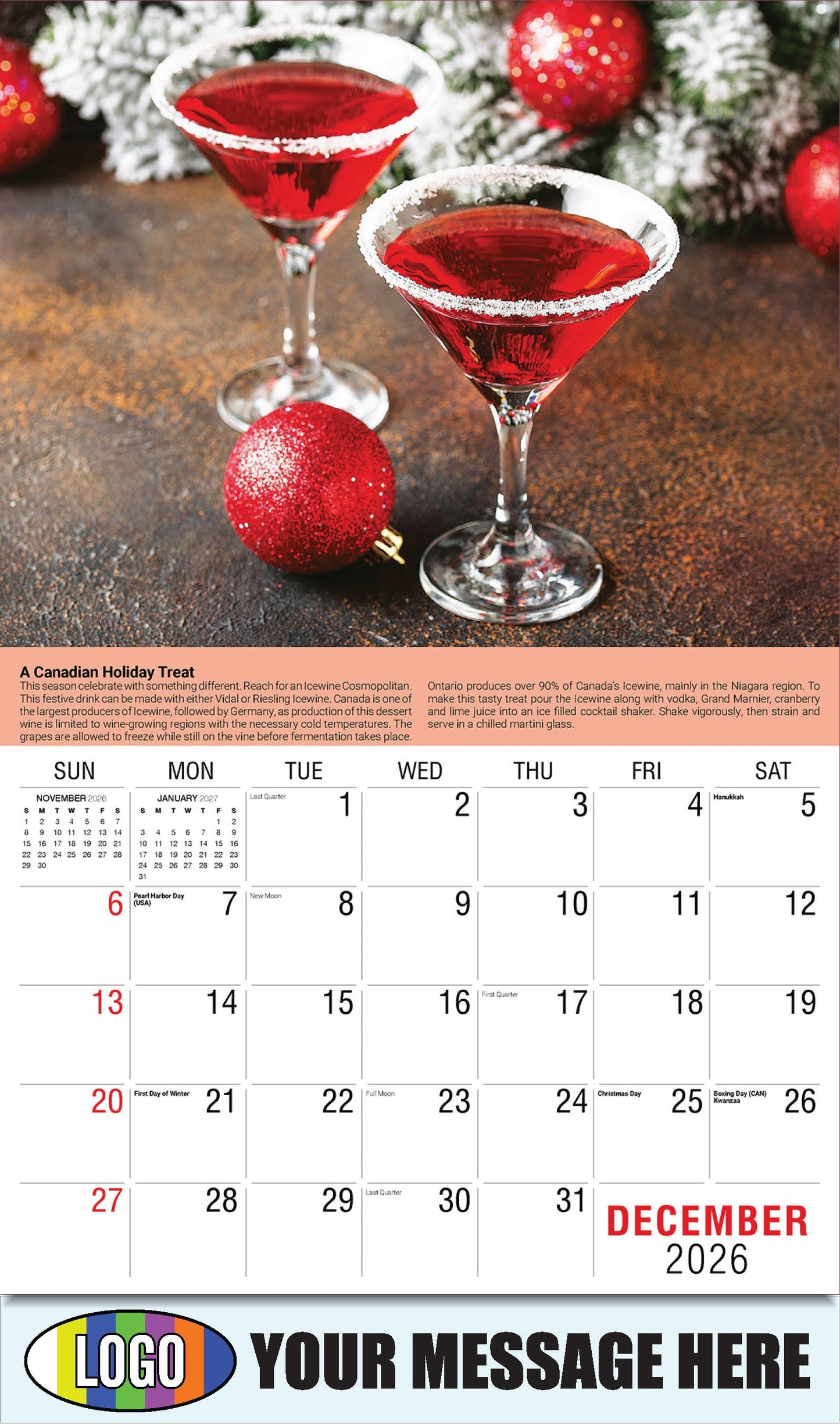 2026 Business Promotion Calendar - Vintages: Wine Tips - A Canadian Holiday Treat - December