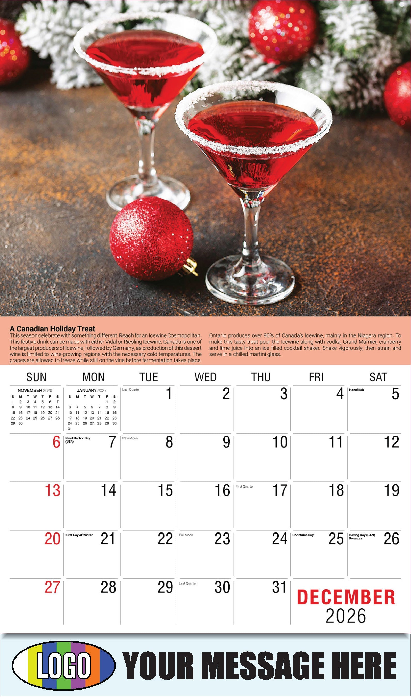 2026 Business Promotion Calendar - Vintages: Wine Tips - A Canadian Holiday Treat - December