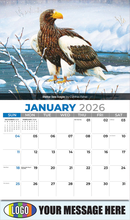 2026 Business Promotional Calendar - Wildlife Art - Stellar Sea Eagle by Cynthie Fisher - January