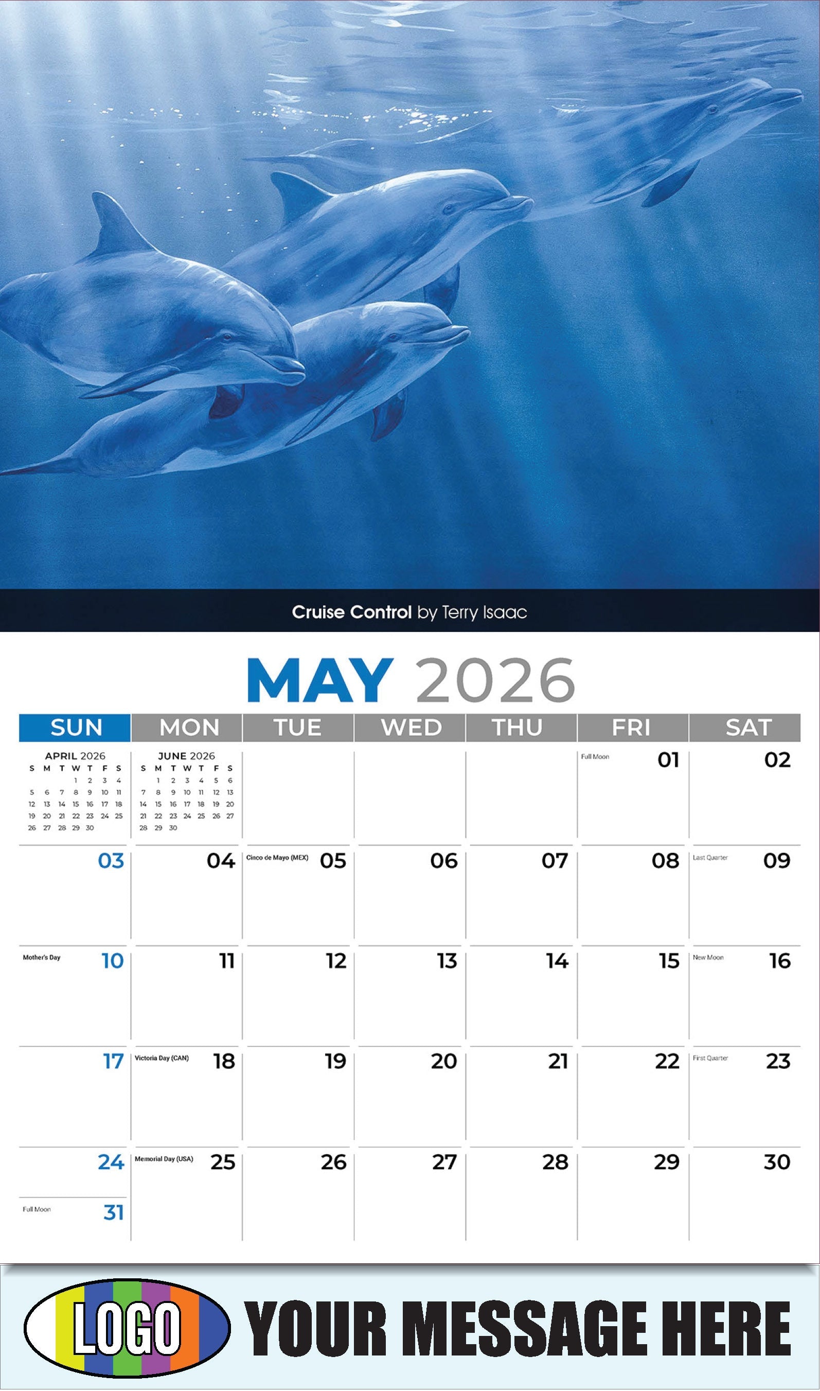 2026 Business Advertising Calendar - Wildlife Art - Cruise Control by Terry Isaac - May