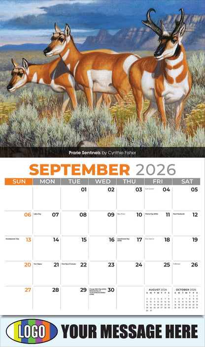 2026 Business Promo Calendar - Wildlife Art - Prarie Sentinels by Cynthie Fisher - September