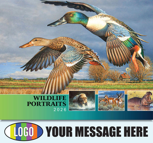 2026 Business Advertising Calendar - Wildlife Art - Printed with your Logo, Name and message