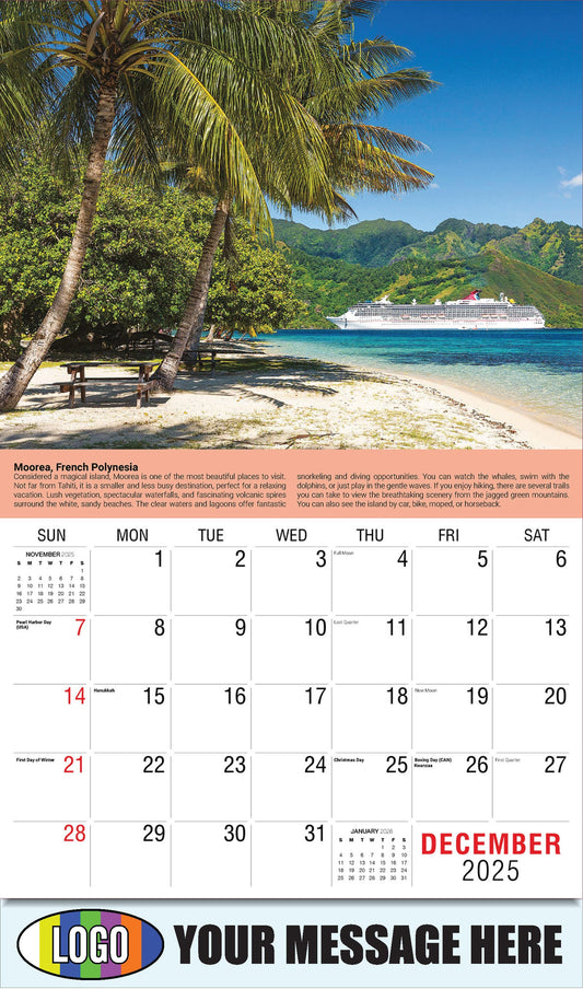 2026 Business Promotional Calendar - World Travel Destinations  - December_a - Moorea, French Polynesia