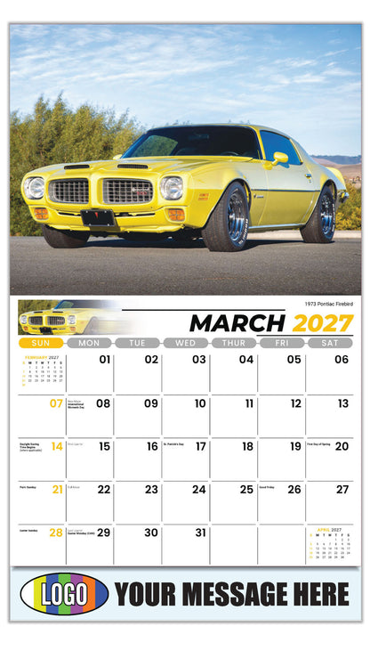 2027 Business Promotional Calendar - GM Classics - 1973 Pontiac Firebird - March