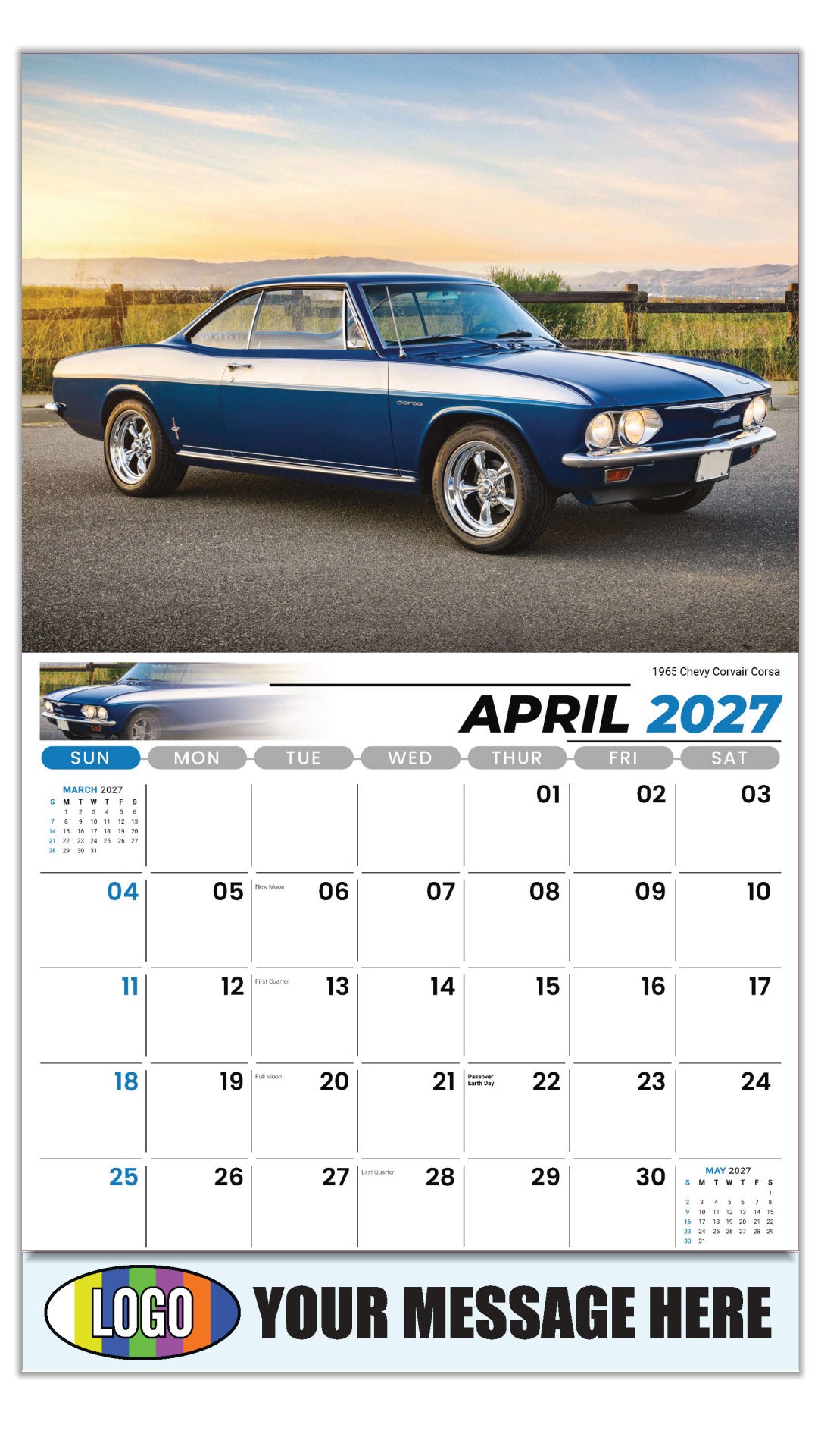 2027 Business Advertising Calendar - GM Classics - 1969 Oldsmobile Cutlass - April