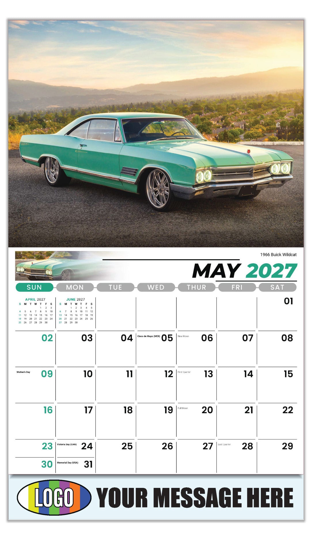 2027 Business Advertising Calendar - GM Classics - 1973 Chevrolet Camaro RS - May