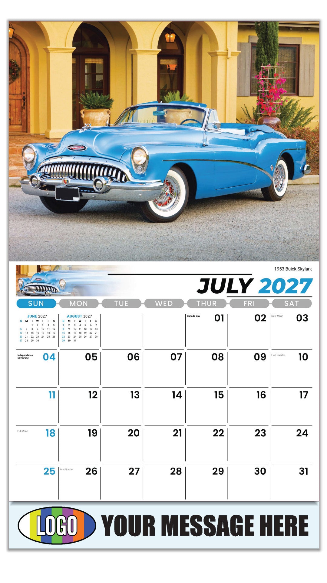 2027 Business Promo Calendar - GM Classics - 1955 Pontiac Star Chief - July