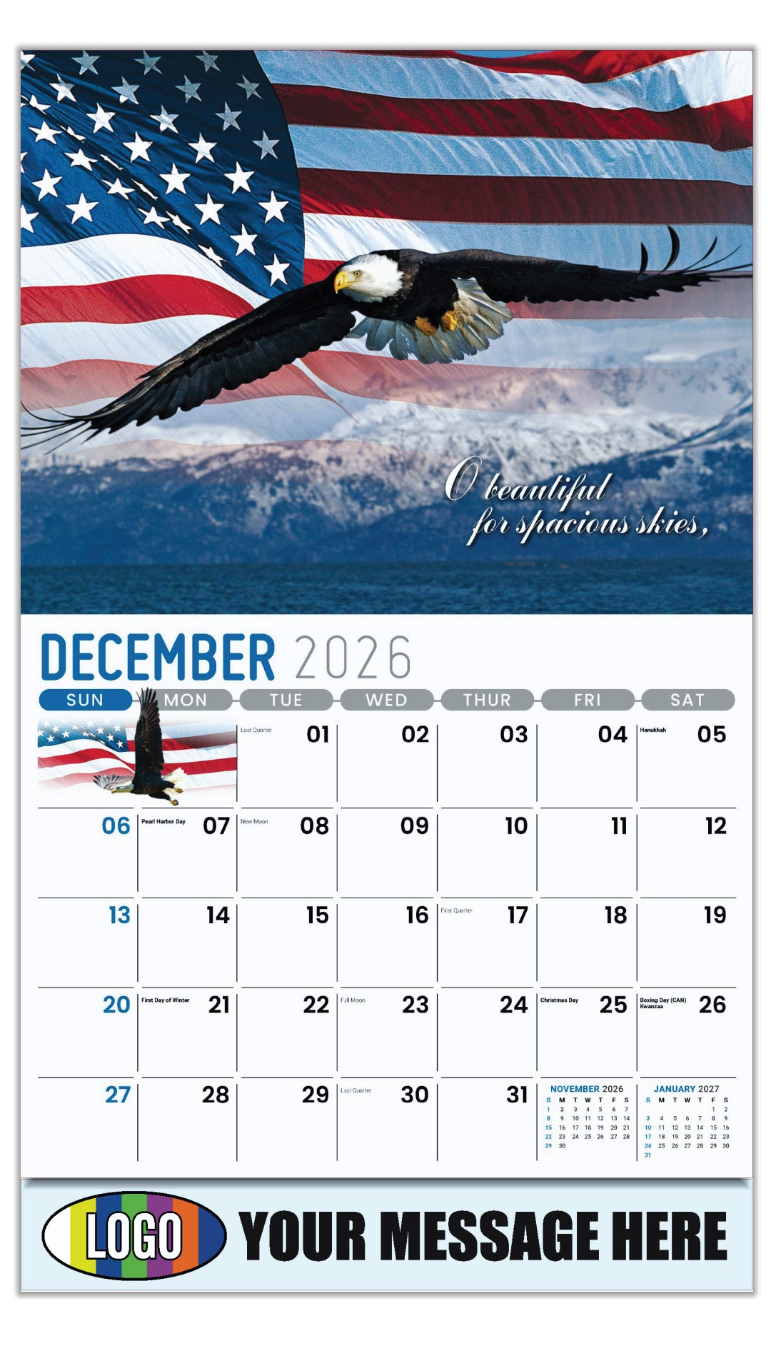 2027 Business Promotional Calendar - America the Beautiful  - December_a