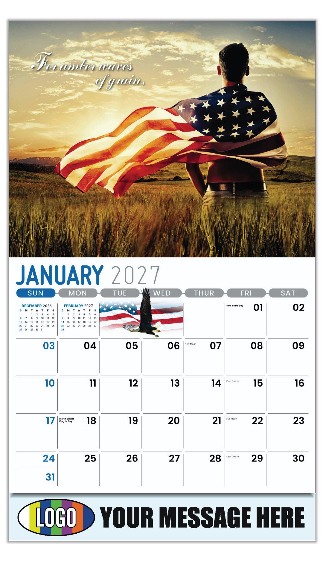 2027 Business Promotional Calendar - America the Beautiful  - January