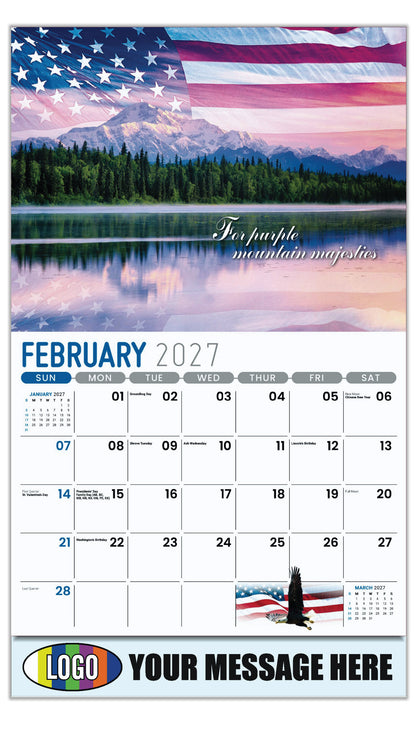 2027 Business Promotional Calendar - America the Beautiful  - February