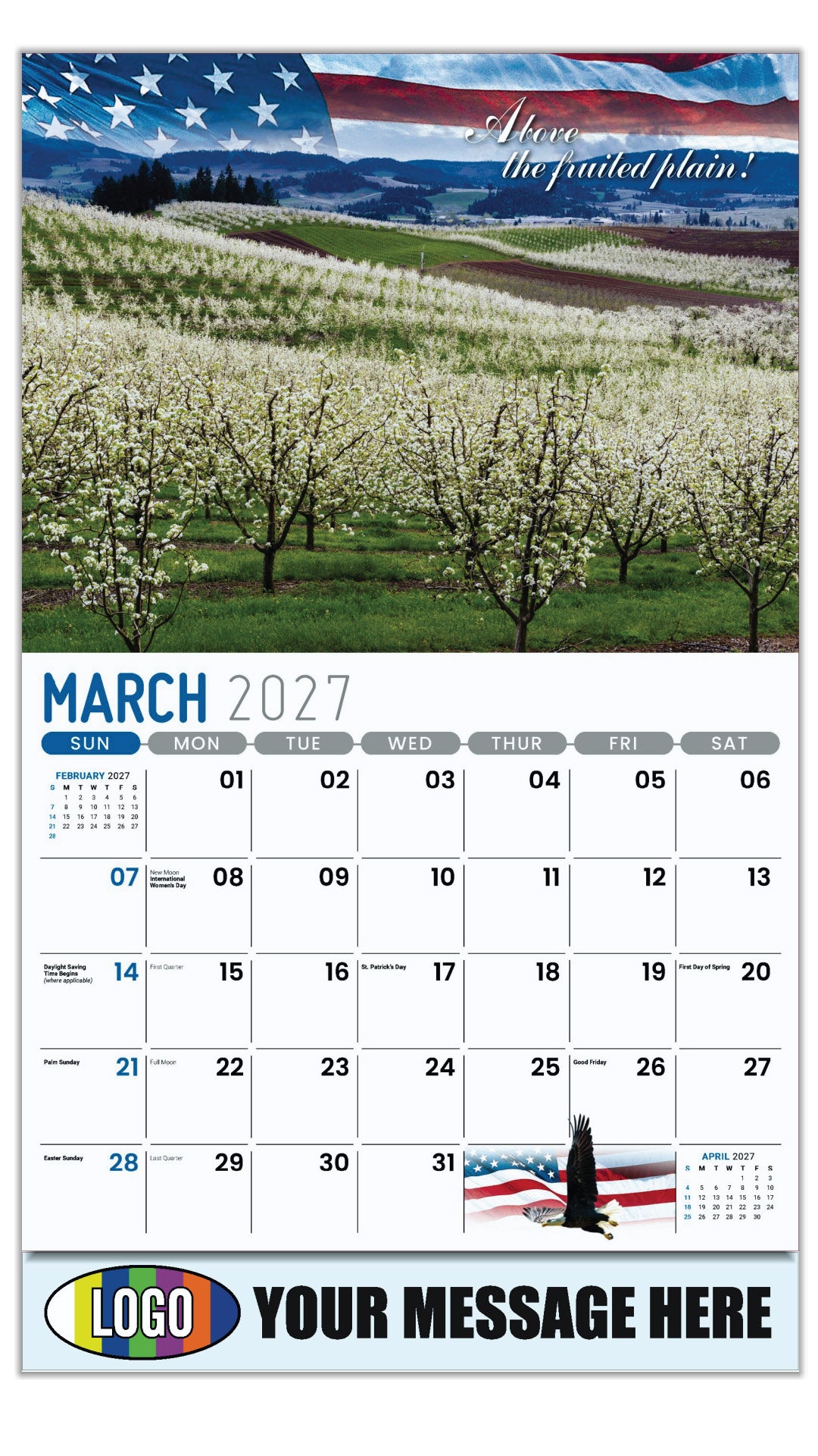 2027 Business Advertising Calendar - America the Beautiful  - March