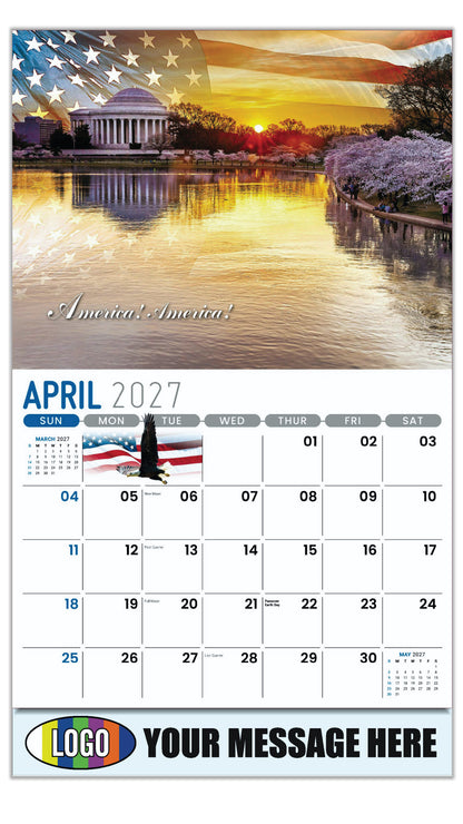 2027 Business Advertising Calendar - America the Beautiful  - April