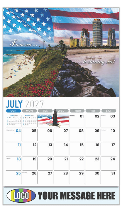 2027 Business Promo Calendar - America the Beautiful  - July