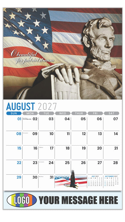 2027 Business Promo Calendar - America the Beautiful  - August